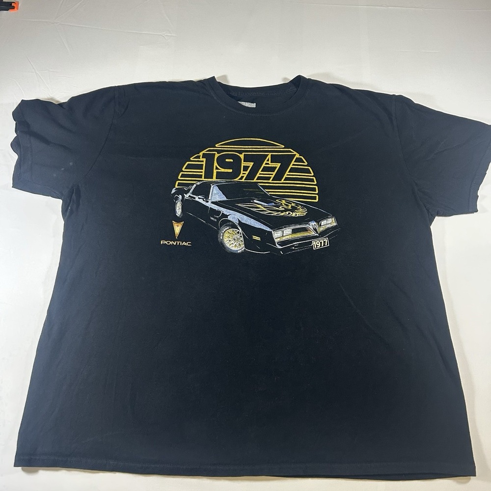 GM Official Licensed 1977 Pontiac Firebird Black Graphic T Shirt Car Men 2XL